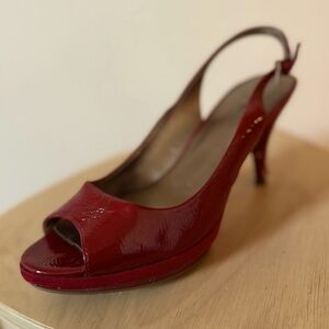 Nine West Red Slingback Mules